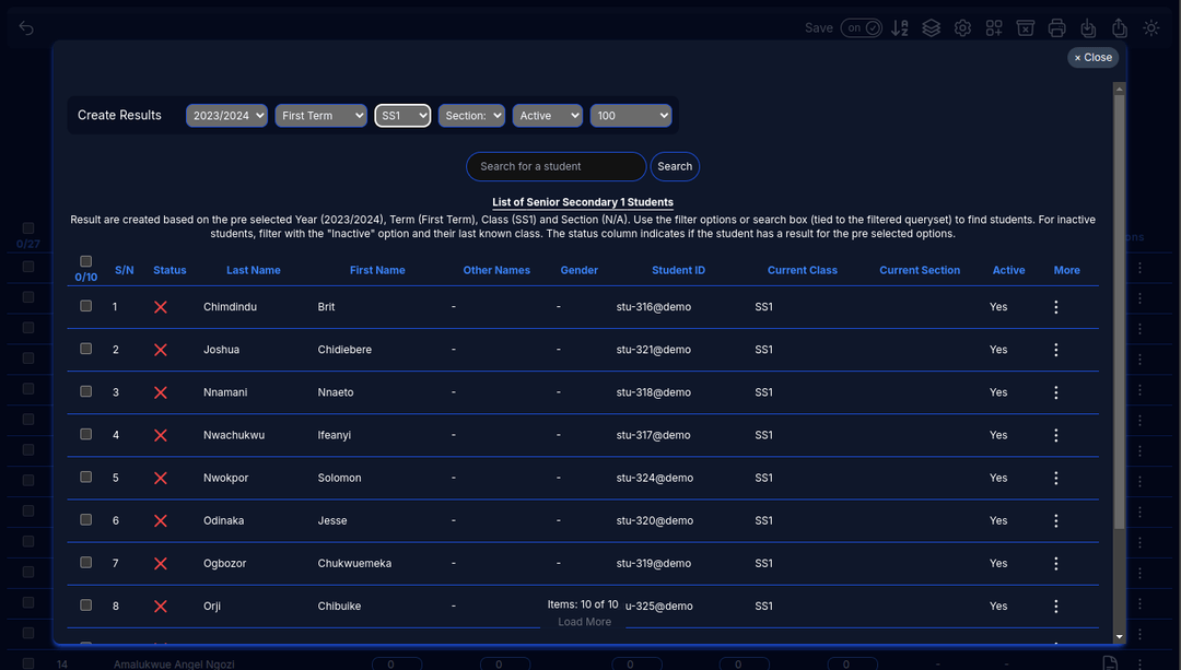 Manual Result Bulk Creation