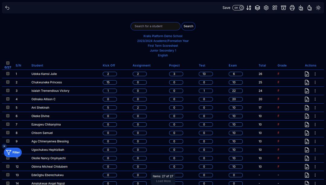 Scoresheet